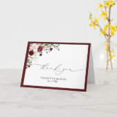 Burgundy Blush Watercolor Foto Vielen Dank Karte (Gelbe Blume)