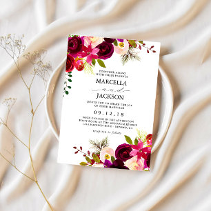 Burgundy & Blush Wedding Einladung