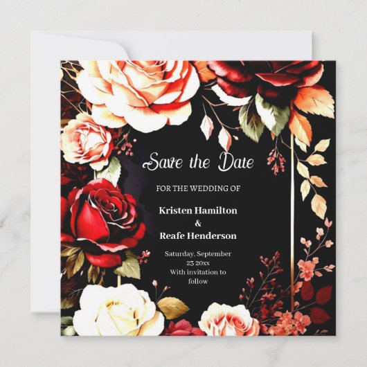 Burgundy-Bohemisch-Klasse Save The Date (Vorderseite)