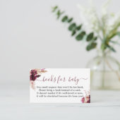 Burgundy Boho Babydusche Buchkarte Begleitkarte (Stehend Vorderseite)