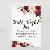 Burgundy Boho Blume Sign 12x18" Einladung (Vorne/Hinten)