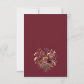 Burgundy Boho Chic Wildflowers Calligraphy Wedding Save The Date (Rückseite)