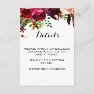 Burgundy Boho Details Card Begleitkarte