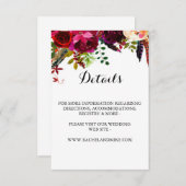 Burgundy Boho Details Card Begleitkarte (Vorne/Hinten)