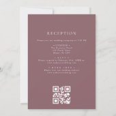 Burgundy Boho Floral All in One QR Code Hochzeit Einladung (Rückseite)