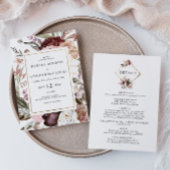 Burgundy Boho Floral alles in einer Hochzeit Einla Einladung