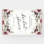 Burgundy Boho Floral Brautparty Banner (Horizontal)