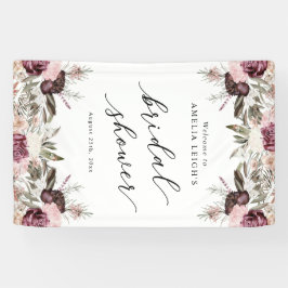 Burgundy Boho Floral Brautparty Banner