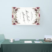 Burgundy Boho Floral Brautparty Banner (Messe)