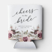 Burgundy Boho Floral Brautparty Dosenkühler (Rückseite)