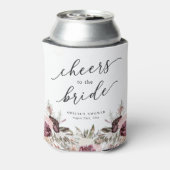 Burgundy Boho Floral Brautparty Dosenkühler (Kanne Rückseite)