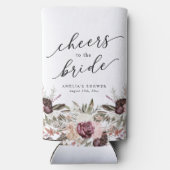 Burgundy Boho Floral Brautparty Selters Dosenkühler (Rückseite)