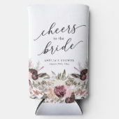 Burgundy Boho Floral Brautparty Selters Dosenkühler (Vorderseite)