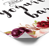 Burgundy Boho Floral Sign - Donut und Yogurt Bar Poster (Ecke)