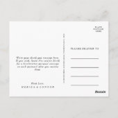 Burgundy Boho Floral Wedding Danke Postcard Postkarte (Rückseite)