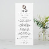 Burgundy Boho Floral Wedding Dinner Menu Menükarte (Stehend Vorderseite)