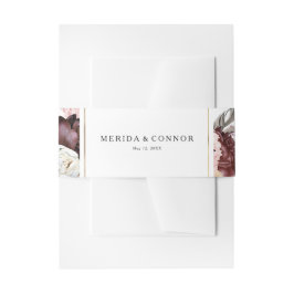 Burgundy Boho Floral Wedding Einladung Bly Band