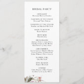 Burgundy Boho Floral Wedding Program Programm (Rückseite)