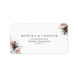 Burgundy Boho Floral Wedding RSVP Adressenmarken Adressaufkleber