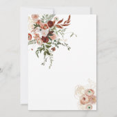 Burgundy Boho Gold Floral Save the Dates Einladung (Rückseite)