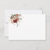 Burgundy Boho Gold Floral Watercolor Dankeskarte (Rückseite)