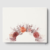 Burgundy Boho Rose Floral Pampas Grass Wedding Gästebuch (Rückseite)