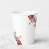 Burgundy Boho Rose Floral Pampas Grass Wedding Pappbecher (Rechts)