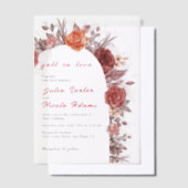 Burgundy Boho Rose Floral Pampas Grass Wedding Pergament Einladungen (Versetzt)