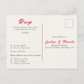 Burgundy Boho Rose Floral Pampas Grass Wedding Postkarte (Rückseite)