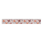 Burgundy Boho Rose Floral Pampas Grass Wedding Ripsband (Vorderseite)