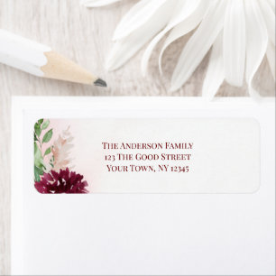 Burgundy Boho Watercolor Floral