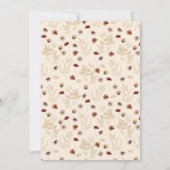 Burgundy Boho Wildblume Brautparty Einladung (Rückseite)