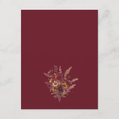 Burgundy Boho Wildflowers QR Code Wedding Details Begleitkarte (Rückseite)