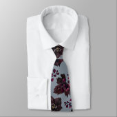 Burgundy Bordeaux Dusty Blue Elegante Hochzeit Krawatte (Gebunden)