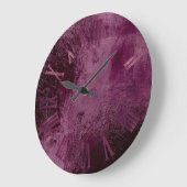 Burgundy Bordeaux Metallic Minimal römische Zahlen Große Wanduhr (Winkel)