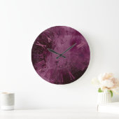 Burgundy Bordeaux Metallic Minimal römische Zahlen Große Wanduhr (Zuhause)