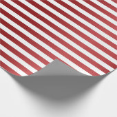 Burgundy Bordeaux Red Stripes Lines White Minimal Geschenkpapier (Ecke)