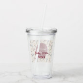 Burgundy Botanische Bridesmaid Acryltrinkbecher (Rückseite)