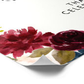 Burgundy Bouquet | Babydusche | Begrüßung Poster (Ecke)