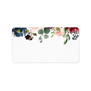 Burgundy Bouquet   Blank Adressaufkleber
