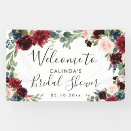 Burgundy Bouquet | Brautparty Welcome Square Banner