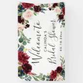 Burgundy Bouquet | Brautparty Welcome Square Banner (Vertikal)