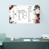 Burgundy Bouquet | Brautparty Willkommen Banner (Messeveranstaltung)