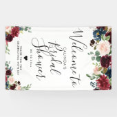Burgundy Bouquet | Brautparty Willkommen Banner (Horizontal)