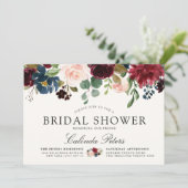 Burgundy Bouquet | Einladung zur Brautdusche (Stehend Vorderseite)