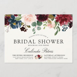Burgundy Bouquet Einladung zur Brautdusche