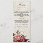 Burgundy Bouquet Empfang Menu Card Menükarte (Vorderseite)
