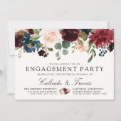 Burgundy Bouquet | Engagement Einladung (Vorderseite)