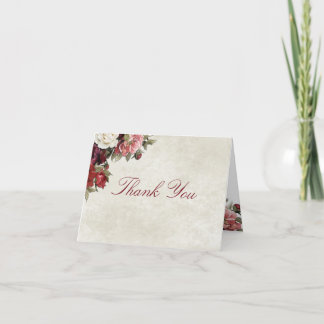 Burgundy Bouquet geklappt Dankeschön Karte