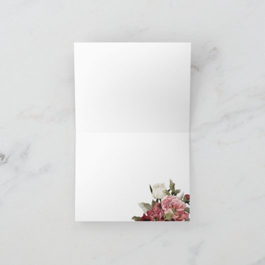 Burgundy Bouquet geklappt Dankeschön Karte (Innenseite)